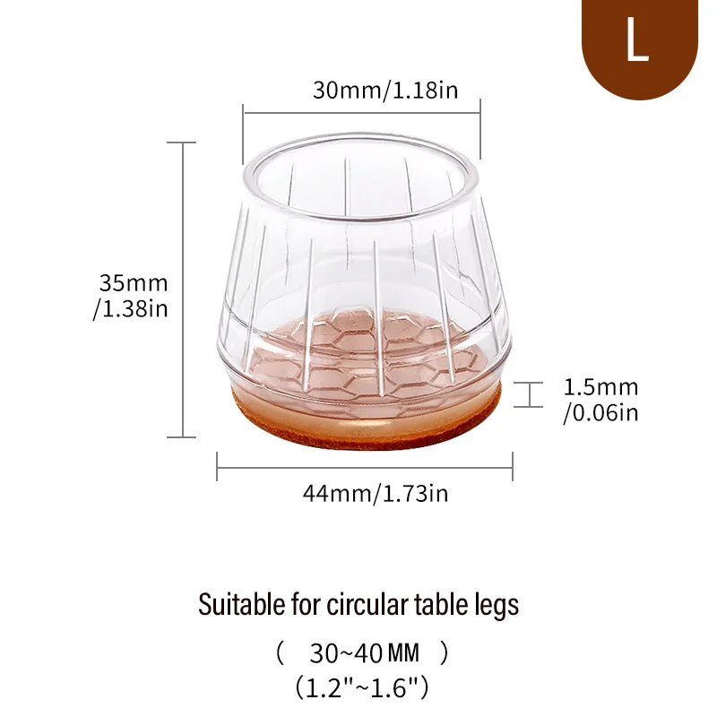 Thicked Chair Leg Floor Protector Silicone Anti-Slip Furniture Pads Wear-resistant Table Leg Cover Scratch-proof Floor Protector