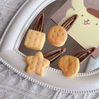 8pcs/Set Adorable Simulation Biscuit Theme Hair Clips, Women Girls Daily Funny Hairpins
