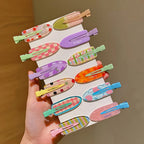 12 Pieces of Multi-Color Colorful Hair Clips with Side Bangs, Duckbill Clips for Flyaway Hair, Sweet Girl's Simple Hair Clips