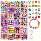 15-28Grids Polymer Clay Beads Set Letter Imitation Pearl Beads Kit Soft Pottery Beads Gift Box for DIY Craft Jewelry Making