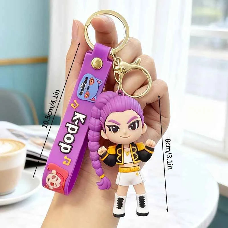 KPop Rumi Keychain Kpop Group Rumi Mira Zoey Anime Character Keychains Backpack Pendant Charms Party Favor Gift Keyring