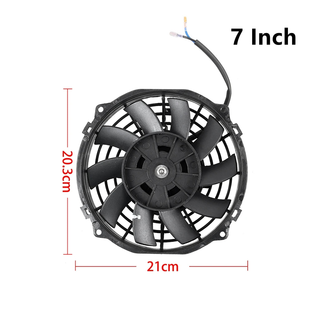 Universal 7/9/10/12/14/16 Inch 12V 80W 2100RPM Car Air Conditioning Cooling Fan Blade Cool Mounting Kit CF-1001