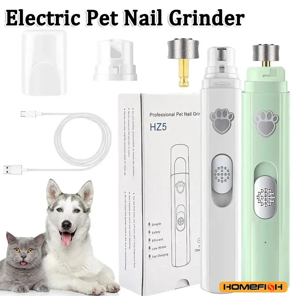Electric Dog Nail Grinder – USB Rechargeable Pet Nail Clipper & Painless Trimmer for Small and Large Pets