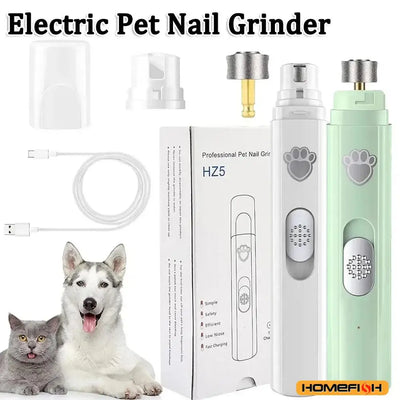 Electric Dog Nail Grinder – USB Rechargeable Pet Nail Clipper & Painless Trimmer for Small and Large Pets