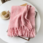Pink Scarf Lady Autumn Winter Solid Simple Muffler Women Men Wool Blend Versatile Multi-color Soft Thermal Shawl Female Male