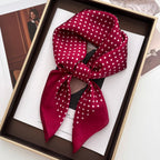 Women's Square Scarf Soft Satin Floral Print Wrap Foulard Neckerchief Bandannas Hair Skinny Tie Hijab Shawls