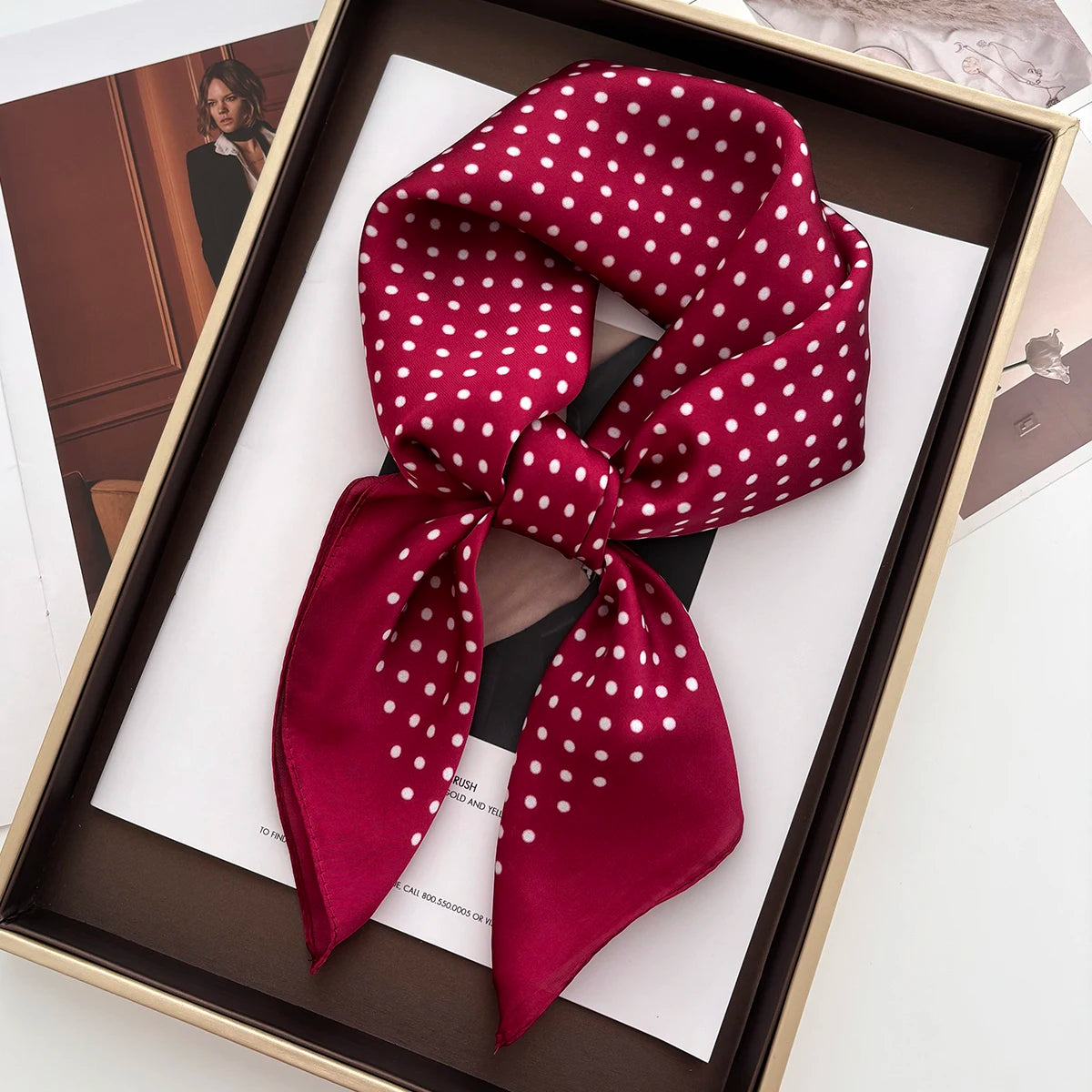 Women's Square Scarf Soft Satin Floral Print Wrap Foulard Neckerchief Bandannas Hair Skinny Tie Hijab Shawls