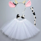 Animals  Children  Headband Tutu Skirt Tail Bow Kids  Girl Party Props Elephant Tiger Fox     Halloween Costume Cosplay