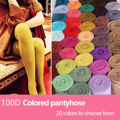 Spring Autumn Colorful Sexy Women Pantyhose Lolita Candy Colors Kawaii Lady Stockings New Fashion Gothic Lingerie Girls Tights
