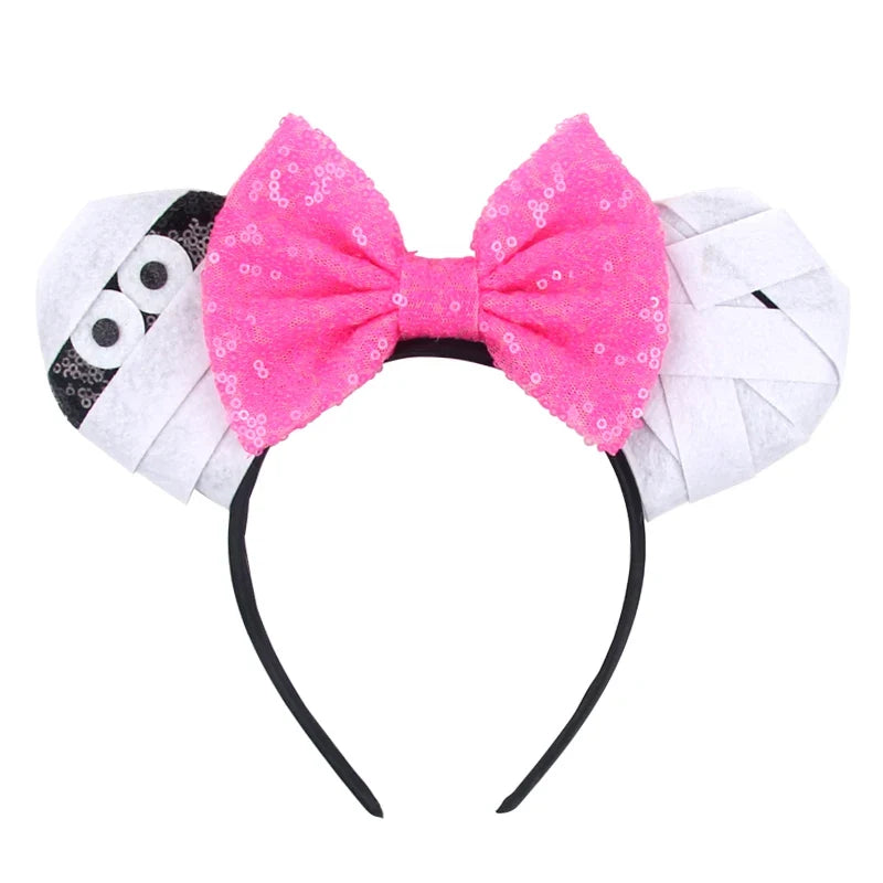 Nieuwste Mickey Mouse Oren Hoofdband Kid Adult Festival Party Pailletten Strik Haarband Vrouwen Baby Girl Party Haar Accessories