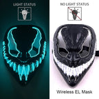 Wireless Neon LED Purge Mask – Glowing Halloween Cosplay Mask