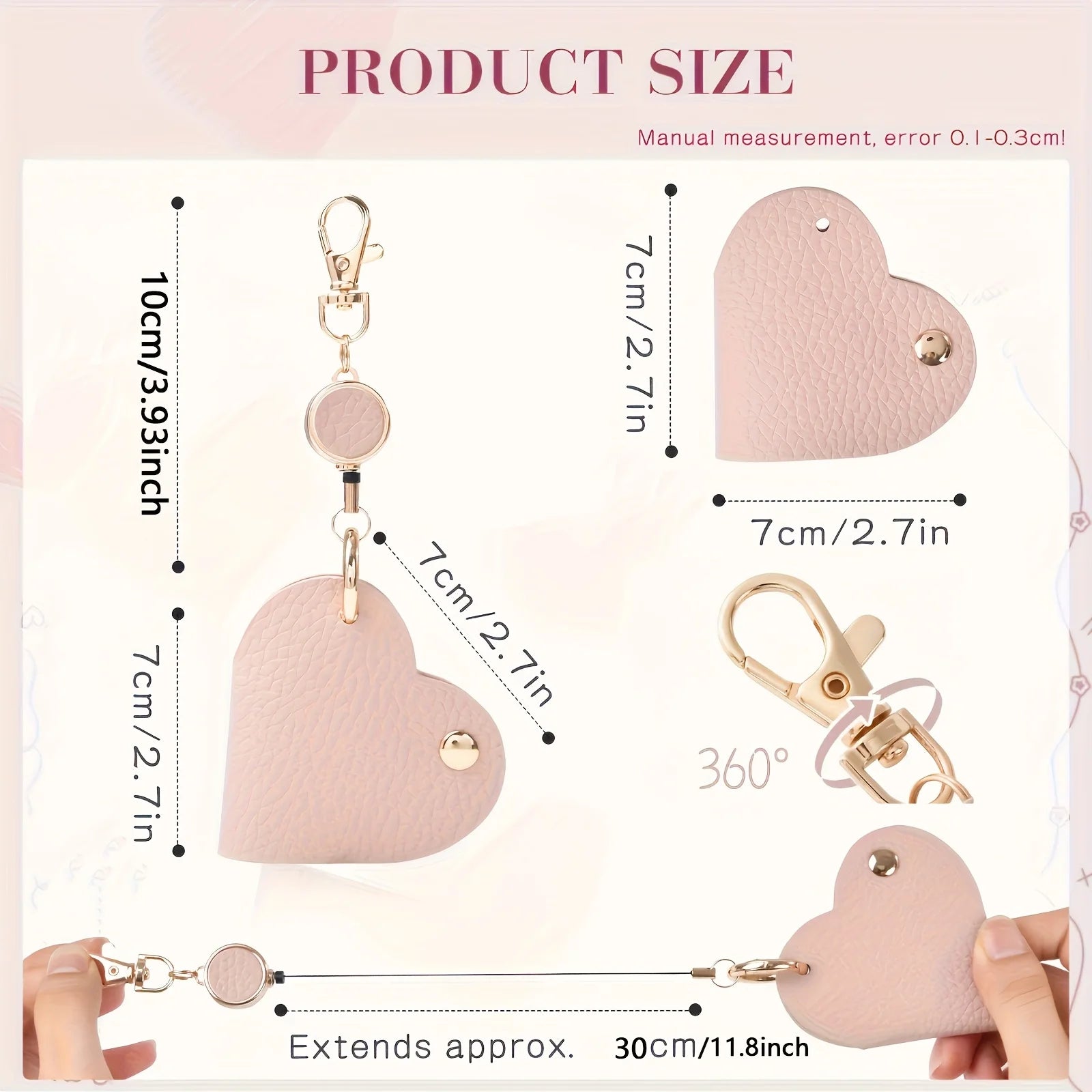 Heart Shaped Keychain with Retractable Buckle - The Perfect Accessory for Love and The Ideal Choice for Valentine's Day Gifts