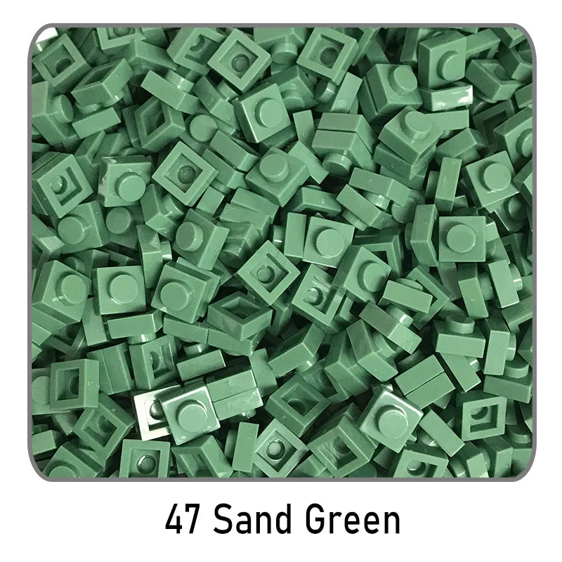 100Pcs DIY Bricks Parts 3024 1x1 Plate Educational Tech Construction Assmble Compatible Block Parts Toys for Child Kids