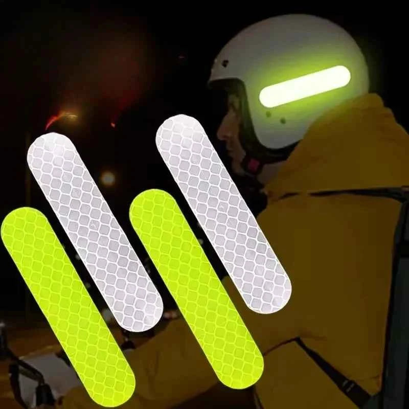 50/10PCS Helmet Safety Warning Reflective Stickers Strip Waterproof High Visibility Reflector Tape For Night Riding Walking Car