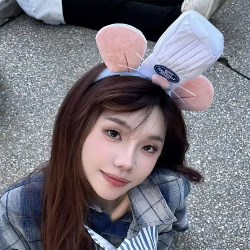 Anime Ratatouille Chef Remy Magnetic Cute Rat King Headband Washing Headband Cartoon Funny Rat King Headband Surprise Gifts