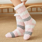 Womens Fuzzy Thermal Sock Plush Grip Hemp Winter Soft Female Home Indoor Warm Bedroom Non slip fluffy Thick Slipper Floor Sock