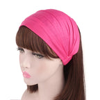 New Summer Women Solid Cotton Headband Elastic Wide Soft Girls Sports Yoga Knotted Headband Running Sweatband For Tennis Gym