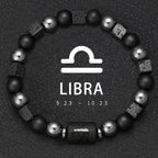 12 Constellation Zodiac Bracele Signs Beads Couples Bracelet Square Volcanic Stone Elastic Charm Bracelet for Women Men Gift