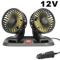 Car Fan 5V 12V 24V Car Cooling Fan 360° Adjustable Dual Head Air Fan USB 2Speeds Automotive Electric Fan For Dashboard RV Truck