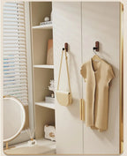 Self Adhesive Mounted Walnut Wood Wall Hooks for Hanging Coat Towel Clothes Blanket Hat Backpack Robe Entryway Key Holder