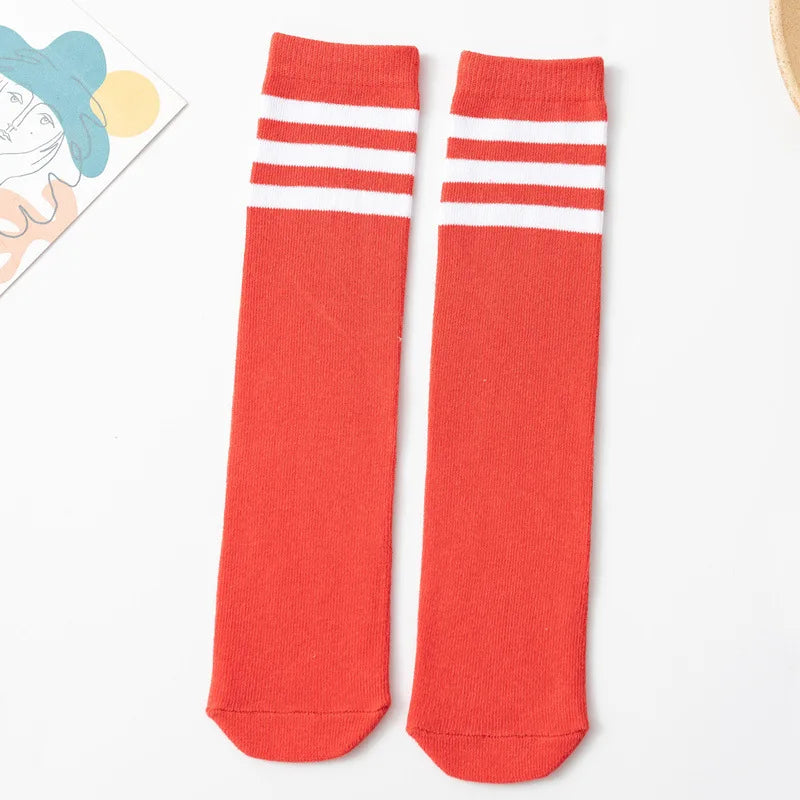 About 28 cm Knee High Socks Kids Boys Girls Socks for School Uniform Children White Socks Student Black  toddler girl socks