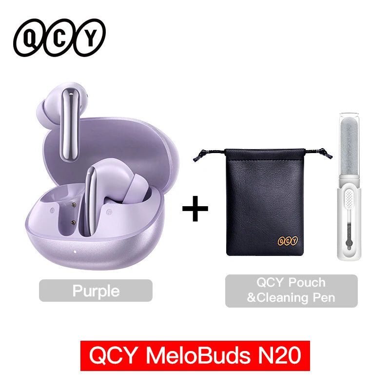 QCY Melobuds N20 BH25HT20A Wireless Bluetooth 6.0 Earphone -50dB Adaptive ANC 13mm Drivers Headsets 6 Mics HD Calls Earbud 40Hrs