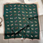 2025 Silk Shawl Print Headscarf Cat Hair Wrap Neckerchief Female Satin Square Scarf For Women Headband Foulard Hijab Bandana