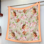 90cm Brand Square Scarf Women Fashion Floral Twill Silk Scarf Shawl Hijab Luxury Bandana Foulard Neckerchief Head Scarf For Lady