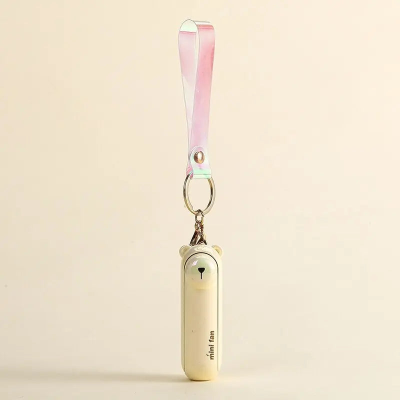 Cute Mini Fan Kipas Portable Hand Fold Bedside Office USB Charge Battery Table Desk Cooling