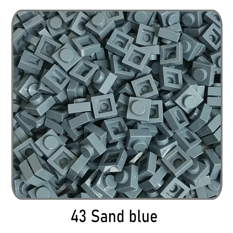 100Pcs DIY Bricks Parts 3024 1x1 Plate Educational Tech Construction Assmble Compatible Block Parts Toys for Child Kids