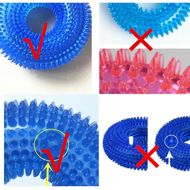 Squeaky Pet Dog Interactive Chew Toy Puppy Bite Resistant Thorn Barbed Tooth Cleaning Toy TPR Molar Chew Toys for Dogs - WTN Essentials 
