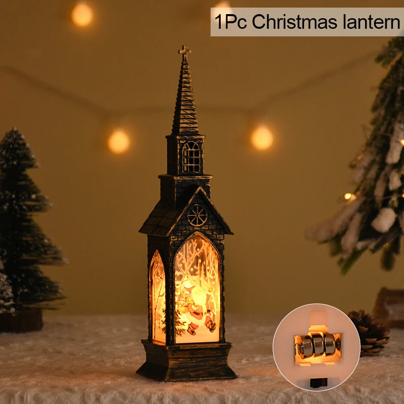 2025 Christmas LED Night Light Santa Claus Snowman Lantern Lamp Table Ornament Christmas Decoration for Home Xmas Navidad Gifts
