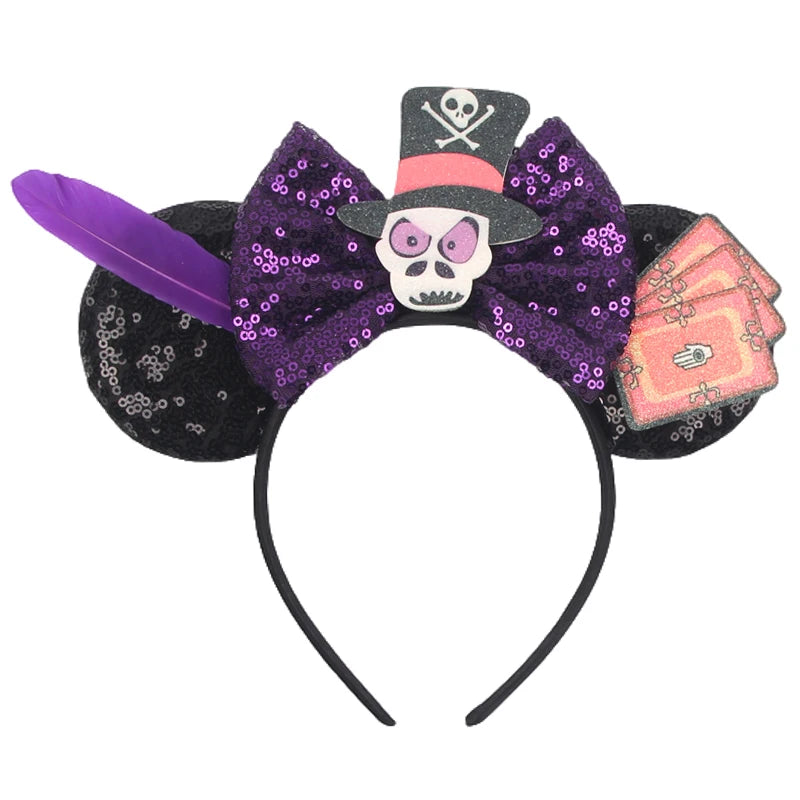 2026 Latest Fashion Ear Headband Sequin Bows For Girl Adult Kids Halloween Party Cosplay Hair Accessories Princess Hairband