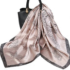 Fashion Kerchief Silk Satin Neck Scarf For Women Print Hijab Scarfs Female 90*90cm Square Shawls and Wraps Scarves For Lady
