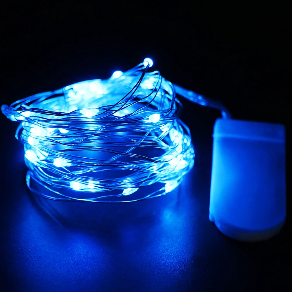 3V Led Silver Wire Fairy Lights Battery Power LED String Light with Switch for Garden Patio Fence Wedding Party Christmas Decor