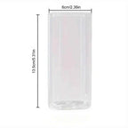 Square Heat Resistant Coffee Glass Cup With Lid and Straw 1pc Heat Resistant Glass Cup For Milk Tea Juice Iced Coffee & Smoothie