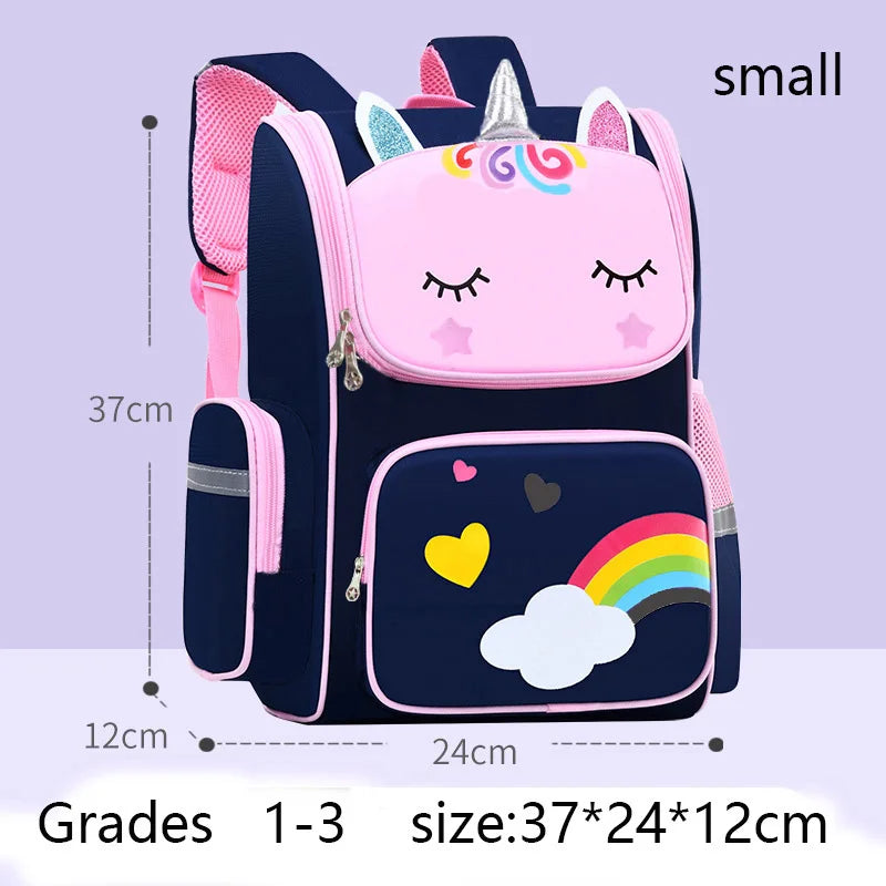 Kid Backpack for Girl Unicorn Children Bookbag Rainbow Eyes School Bag Teen Girl Backpack for Traveling Waterproof Mochilas