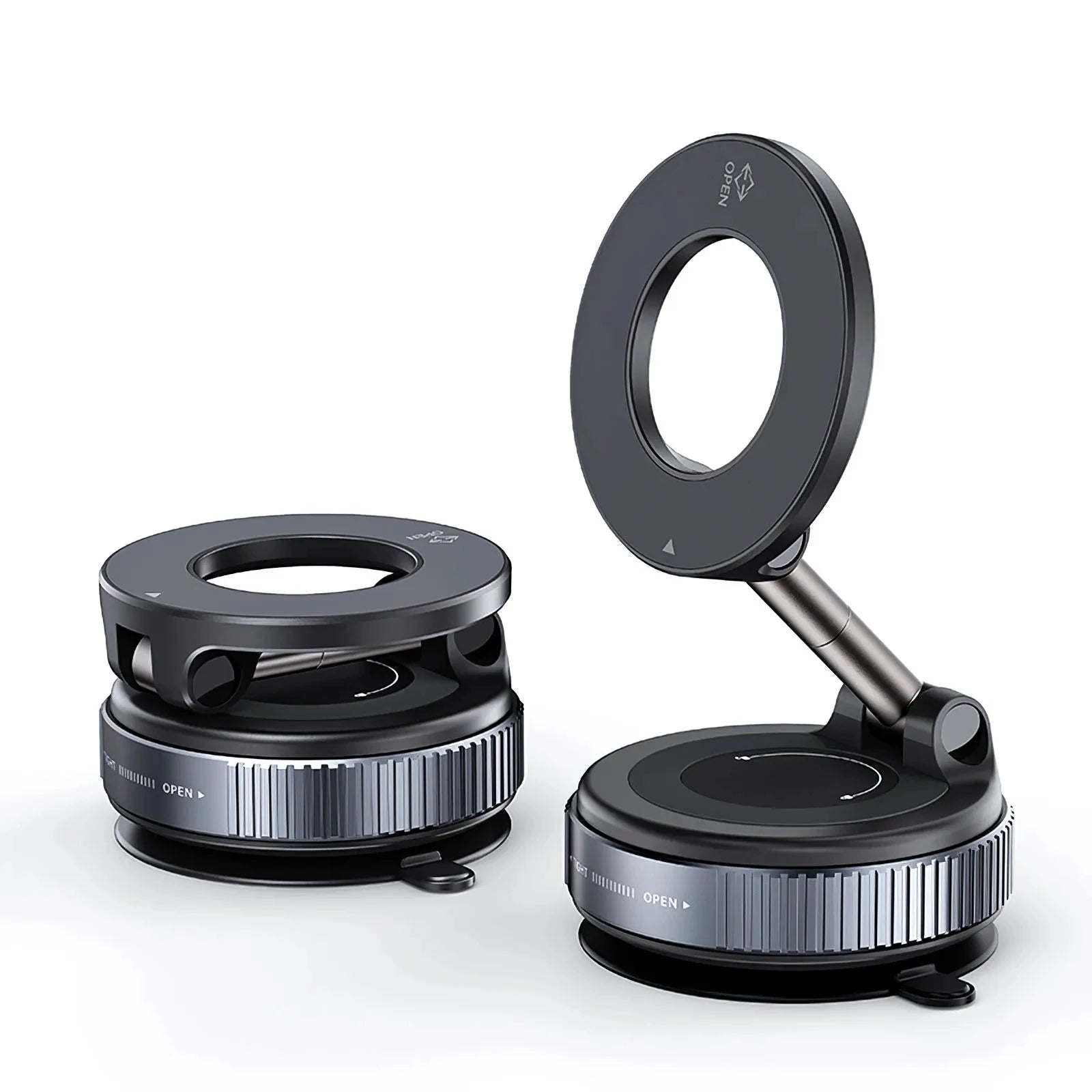 Car Phone Magnetic Stand Mechanical Vacuum Suction Cup Rotate 360° Magnetic Adsorption Bracket Navigation Universal Holder