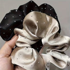 1/3PCS Satin Scrunchies with Rhinestones – Soft & Comfortable Hair Ties for Ponytails and Stylish Hair Accessories