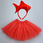 Animals  Children  Headband Tutu Skirt Tail Bow Kids  Girl Party Props Elephant Tiger Fox     Halloween Costume Cosplay