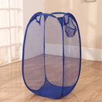 Mesh breathable laundry basket, foldable large size 40 * 40 * 70 miscellaneous laundry basket, simple and large capacity miscell