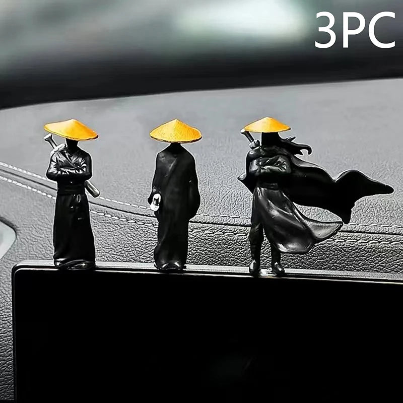 Decorative 50mm Resin Mini Figurines Ancient Sino-Japanese Samurai Warriors Office Cubicle Home Desktop Car Interior Model Gifts
