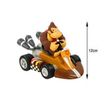 12cm 7pcs Anime Mario Power Car Mario Kart Cartoon Action Figure Cute PVC Model Desktop Ornaments Children's Toys Holiday Gifts