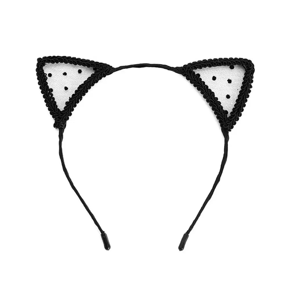 Cute Lace Black Cat Ears Headband Women Girls Hair Hoop Party Decoration Sexy Lovely Cosplay Halloween Costume Hair Accessories