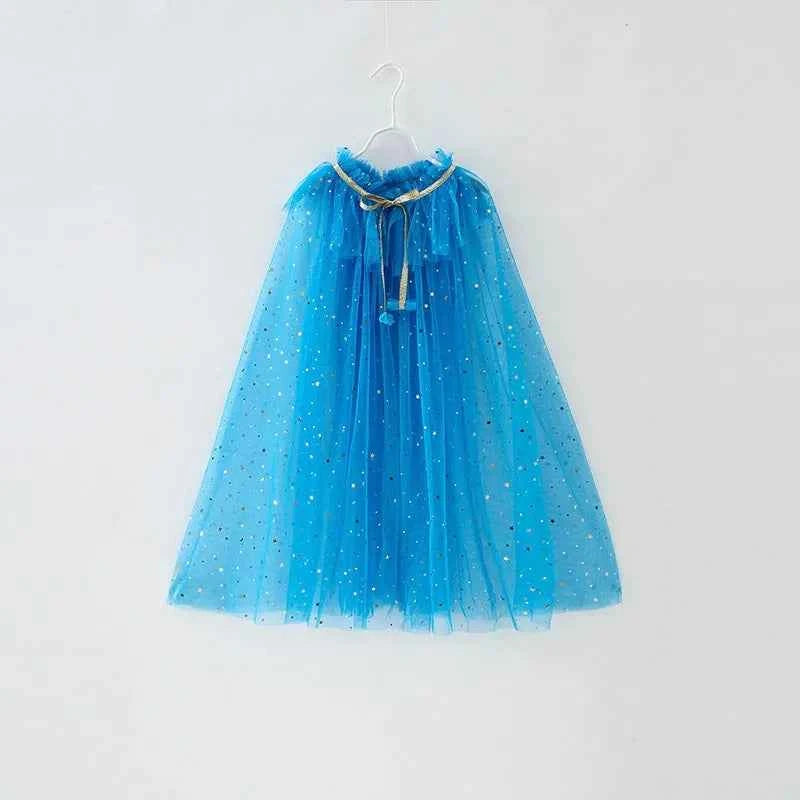 Girl Costume Children Elegant Dress Cape Kids Christmas Halloween Party Supply Girl Tulle Cloak Elsa Rapunzel Cosplay Accessory
