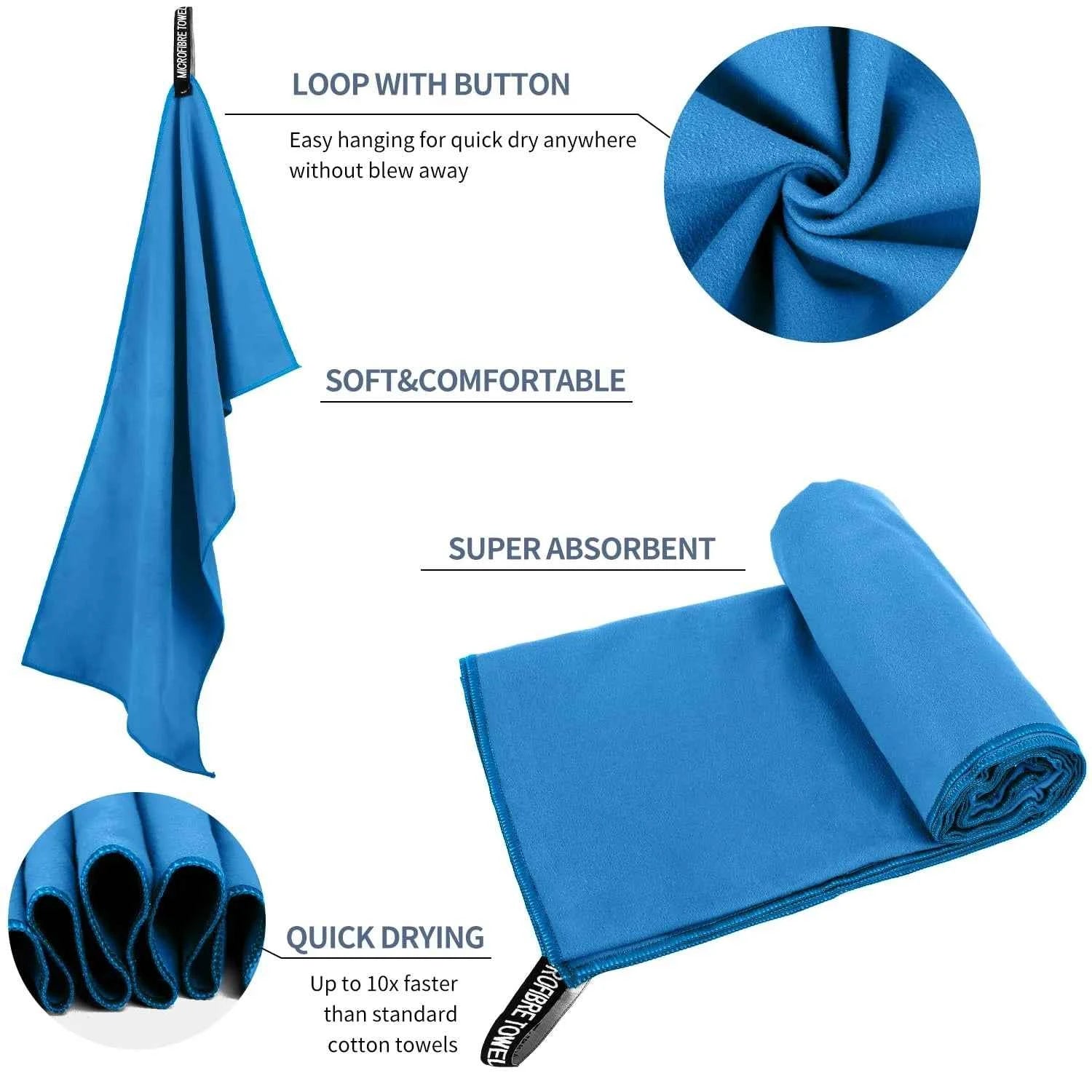 Quick-Drying Bath Towel 40x80/80x160CM Blue Grey Green Orange Strong Absorbent Microfiber Bathroom Washcloth Towels
