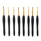 8PCS Black Crochet Hooks Set  for Arthritic Hands,Ergonomic Crochet Hook Soft Crochet Needle,2.5-6.0mm Crochet Kit for Beginners