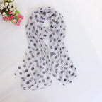 Polka Dot Scarf Ladies Women's Scarf Chiffon Scarf Soft Head Wraps Women's Lady Summer Sunscreen Air Conditioner Shawl
