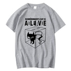 Men's T-shirt Top Quality Cotton Blend Schrodinger's Cat Print Short Sleeve Men T Shirt Casual The Big Bang Theory Mens Tshirt
