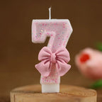 New Number Cake Candle Pink Glitter Birthday Candle 1 2 3 4 5 6 7 8 9 3D Number Candle Cake Topper Birthday Party Cake Decor